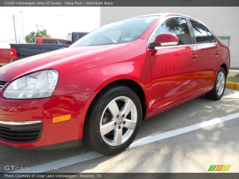 Salsa Red / Anthracite Black 2008 Volkswagen Jetta SE Sedan