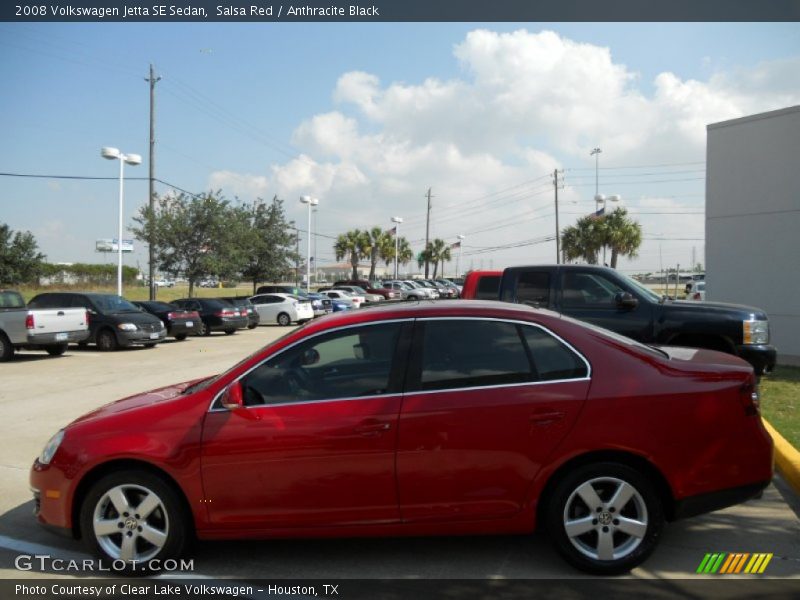 Salsa Red / Anthracite Black 2008 Volkswagen Jetta SE Sedan