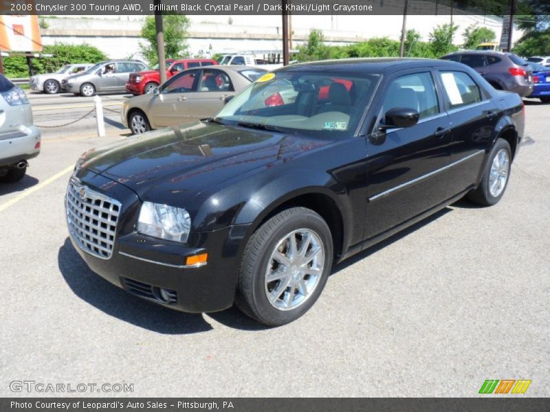 Brilliant Black Crystal Pearl / Dark Khaki/Light Graystone 2008 Chrysler 300 Touring AWD