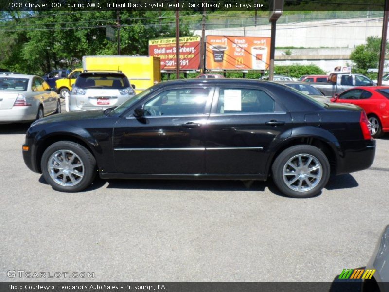 Brilliant Black Crystal Pearl / Dark Khaki/Light Graystone 2008 Chrysler 300 Touring AWD