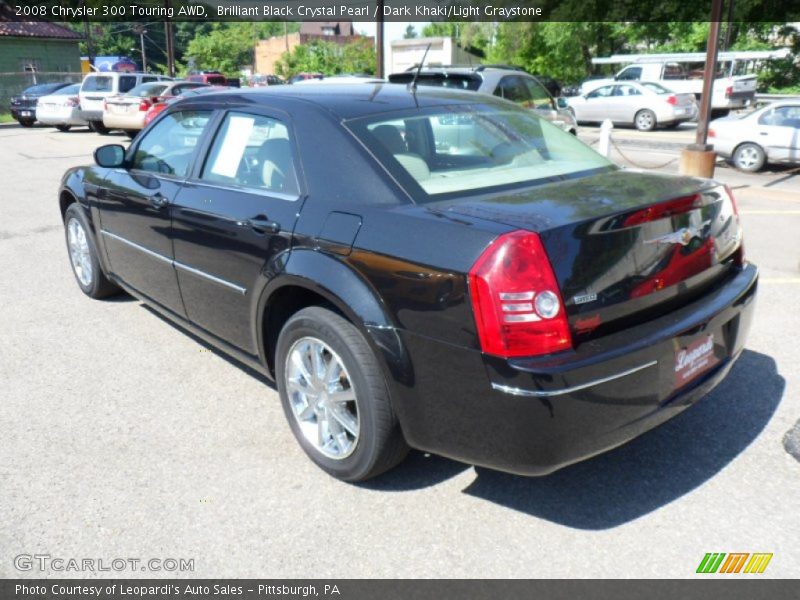 Brilliant Black Crystal Pearl / Dark Khaki/Light Graystone 2008 Chrysler 300 Touring AWD