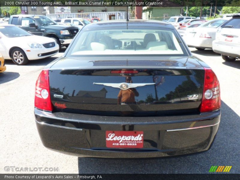 Brilliant Black Crystal Pearl / Dark Khaki/Light Graystone 2008 Chrysler 300 Touring AWD