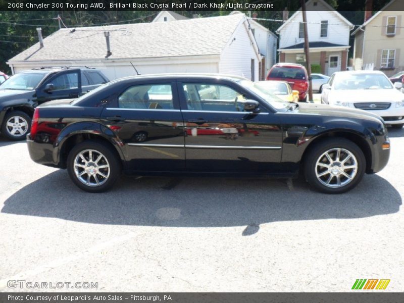 Brilliant Black Crystal Pearl / Dark Khaki/Light Graystone 2008 Chrysler 300 Touring AWD