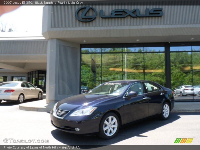 Black Sapphire Pearl / Light Gray 2007 Lexus ES 350