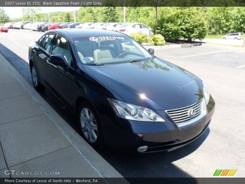 Black Sapphire Pearl / Light Gray 2007 Lexus ES 350