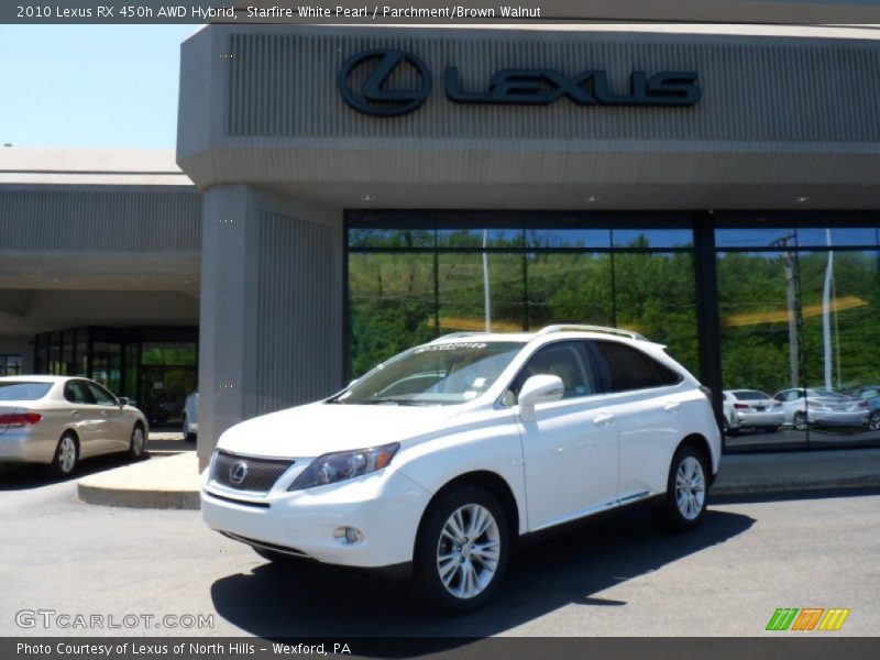Starfire White Pearl / Parchment/Brown Walnut 2010 Lexus RX 450h AWD Hybrid