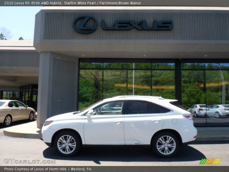 Starfire White Pearl / Parchment/Brown Walnut 2010 Lexus RX 450h AWD Hybrid