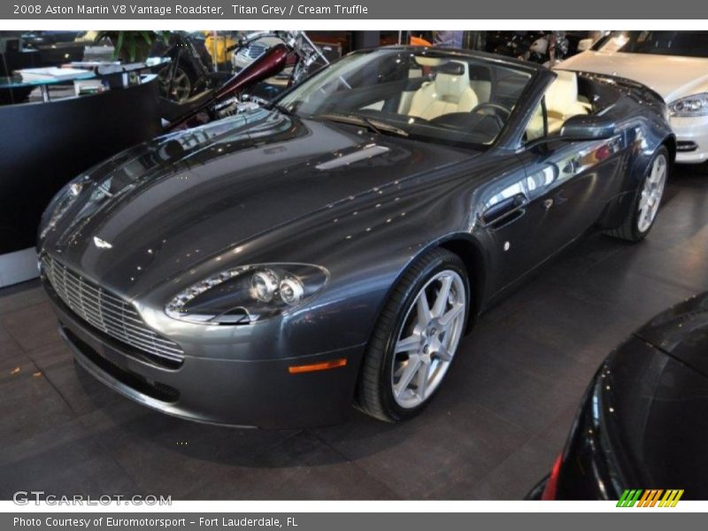 Titan Grey / Cream Truffle 2008 Aston Martin V8 Vantage Roadster