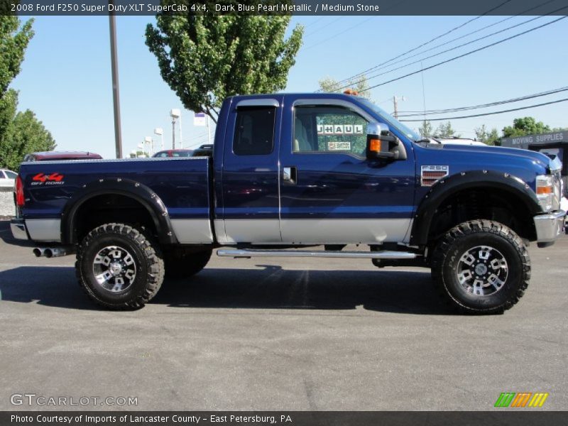 Dark Blue Pearl Metallic / Medium Stone 2008 Ford F250 Super Duty XLT SuperCab 4x4