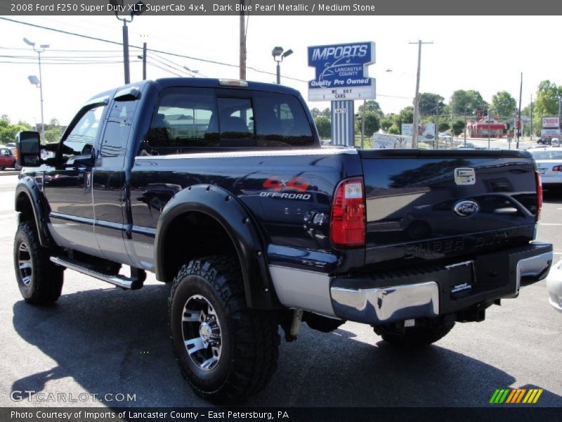 Dark Blue Pearl Metallic / Medium Stone 2008 Ford F250 Super Duty XLT SuperCab 4x4