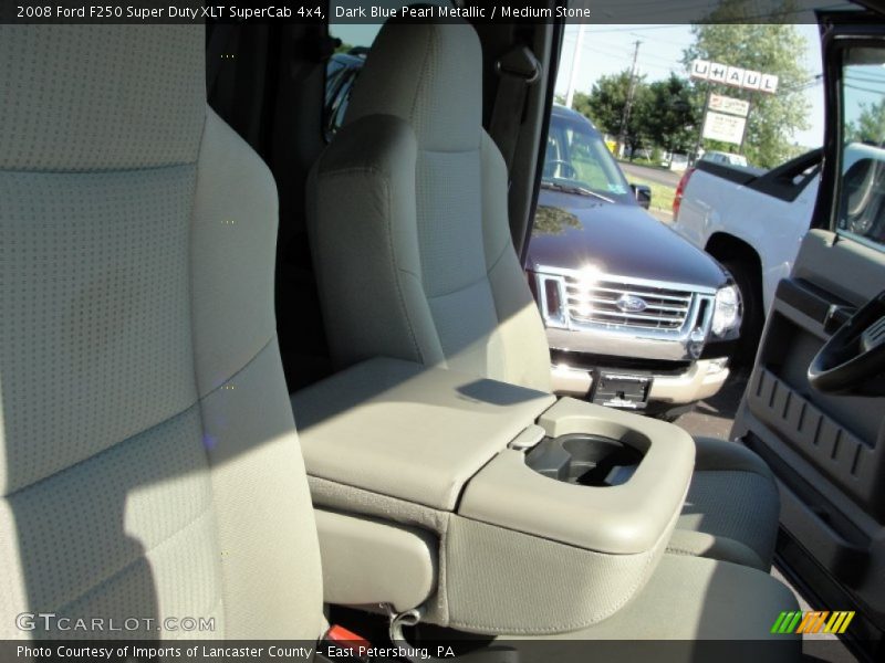 Dark Blue Pearl Metallic / Medium Stone 2008 Ford F250 Super Duty XLT SuperCab 4x4