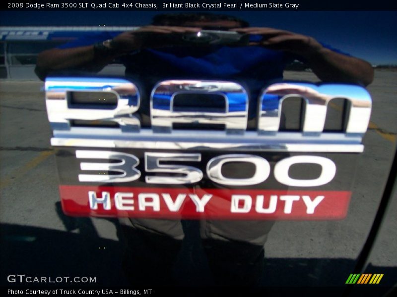 Brilliant Black Crystal Pearl / Medium Slate Gray 2008 Dodge Ram 3500 SLT Quad Cab 4x4 Chassis