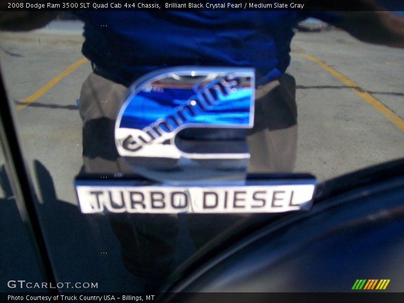 Brilliant Black Crystal Pearl / Medium Slate Gray 2008 Dodge Ram 3500 SLT Quad Cab 4x4 Chassis