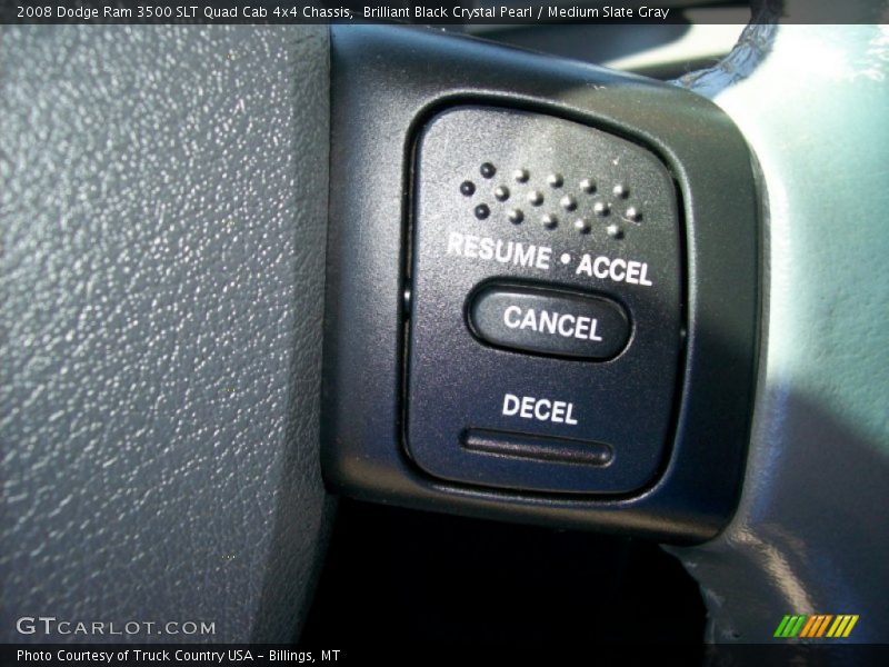Brilliant Black Crystal Pearl / Medium Slate Gray 2008 Dodge Ram 3500 SLT Quad Cab 4x4 Chassis