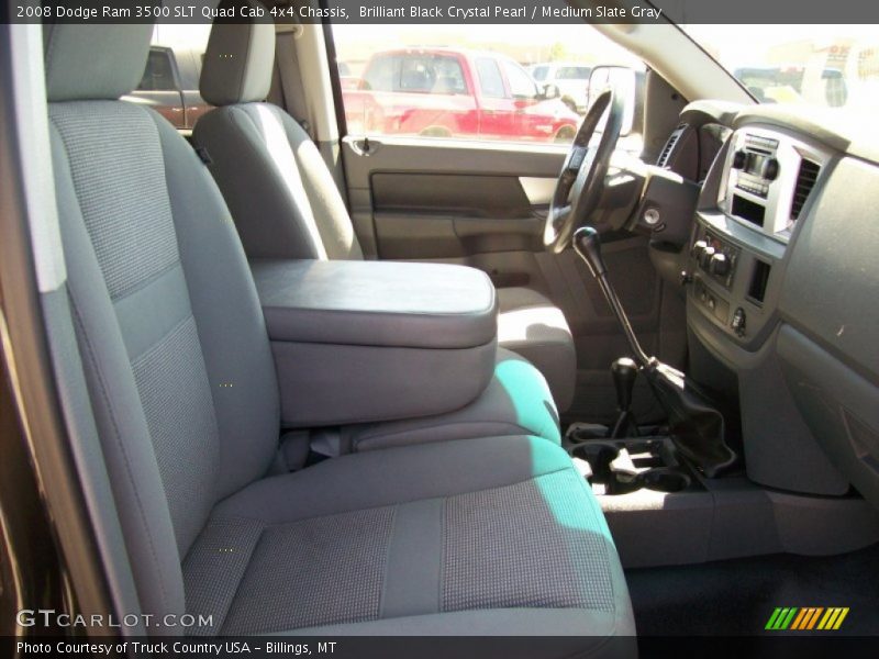 Brilliant Black Crystal Pearl / Medium Slate Gray 2008 Dodge Ram 3500 SLT Quad Cab 4x4 Chassis