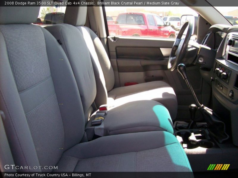 Brilliant Black Crystal Pearl / Medium Slate Gray 2008 Dodge Ram 3500 SLT Quad Cab 4x4 Chassis