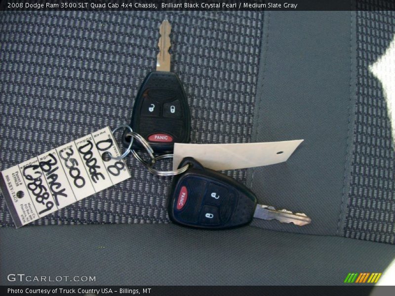 Brilliant Black Crystal Pearl / Medium Slate Gray 2008 Dodge Ram 3500 SLT Quad Cab 4x4 Chassis
