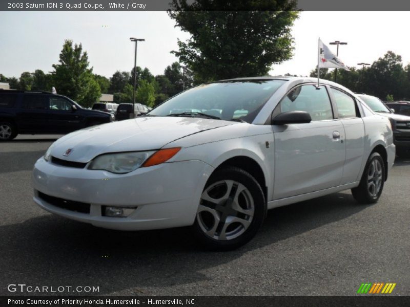 White / Gray 2003 Saturn ION 3 Quad Coupe