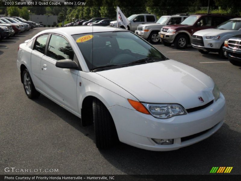 White / Gray 2003 Saturn ION 3 Quad Coupe