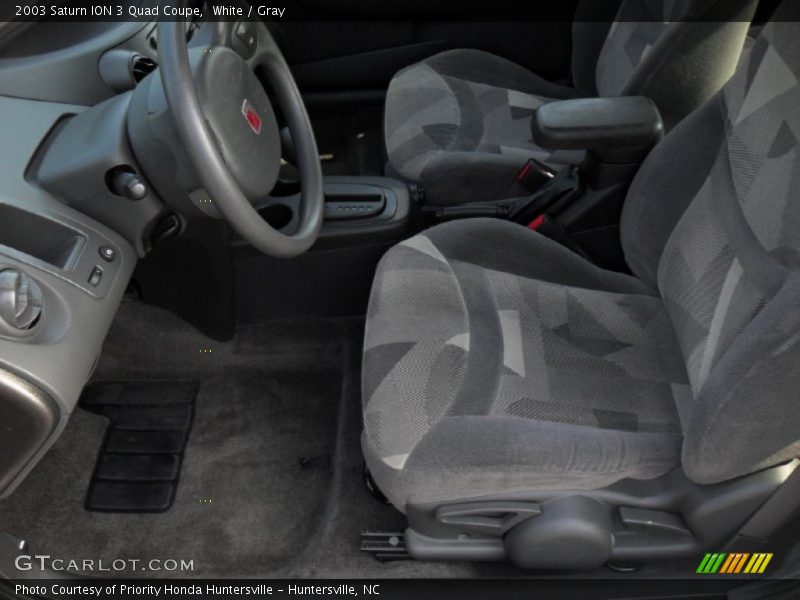 White / Gray 2003 Saturn ION 3 Quad Coupe