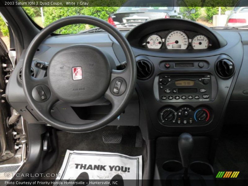 White / Gray 2003 Saturn ION 3 Quad Coupe