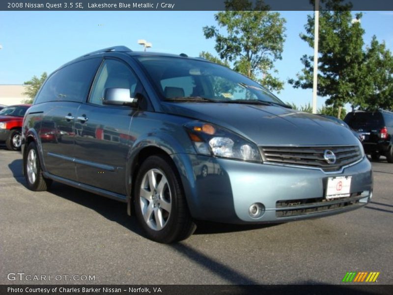 Lakeshore Blue Metallic / Gray 2008 Nissan Quest 3.5 SE