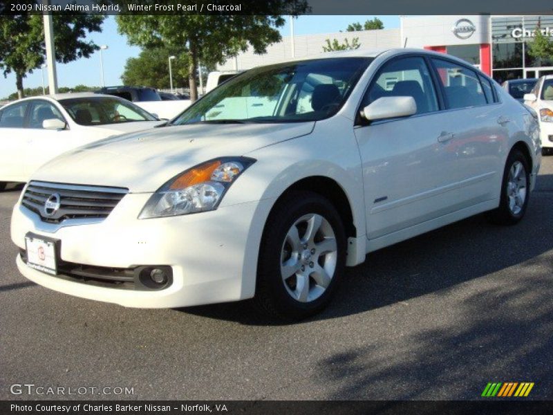 Winter Frost Pearl / Charcoal 2009 Nissan Altima Hybrid