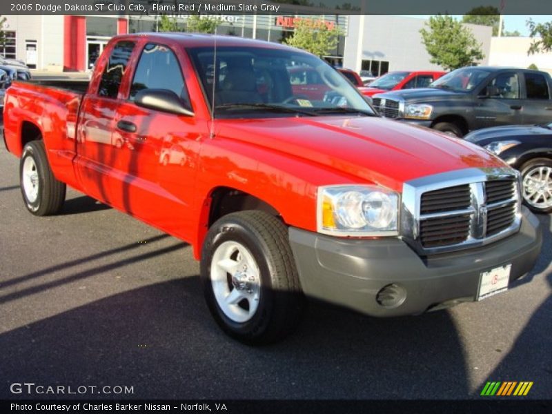 Flame Red / Medium Slate Gray 2006 Dodge Dakota ST Club Cab