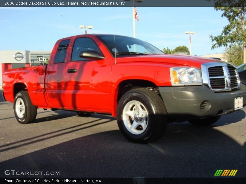 Flame Red / Medium Slate Gray 2006 Dodge Dakota ST Club Cab