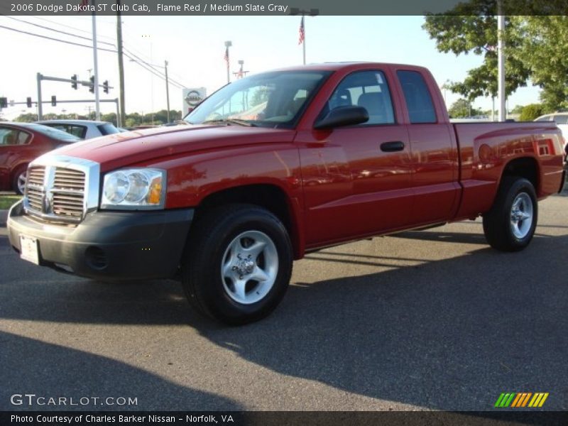 Flame Red / Medium Slate Gray 2006 Dodge Dakota ST Club Cab