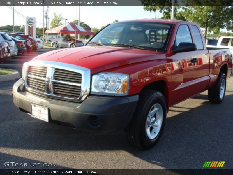 Flame Red / Medium Slate Gray 2006 Dodge Dakota ST Club Cab