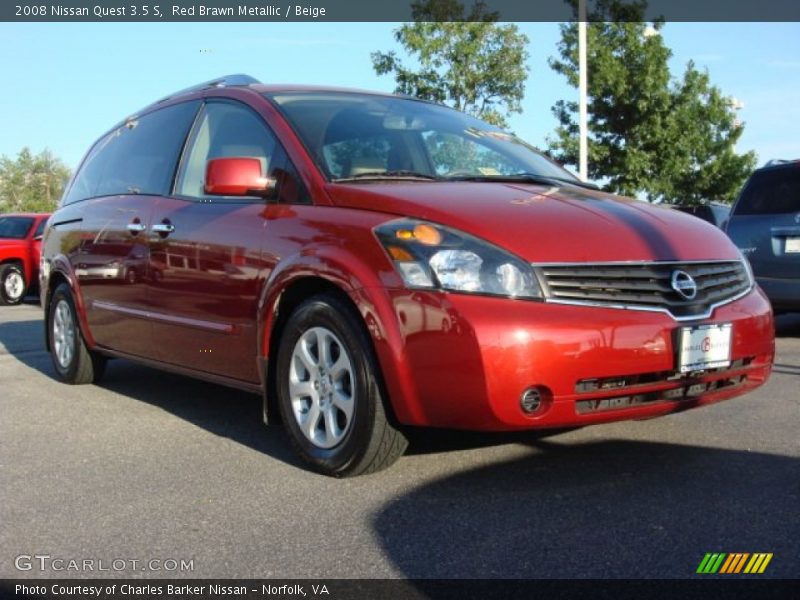 Red Brawn Metallic / Beige 2008 Nissan Quest 3.5 S