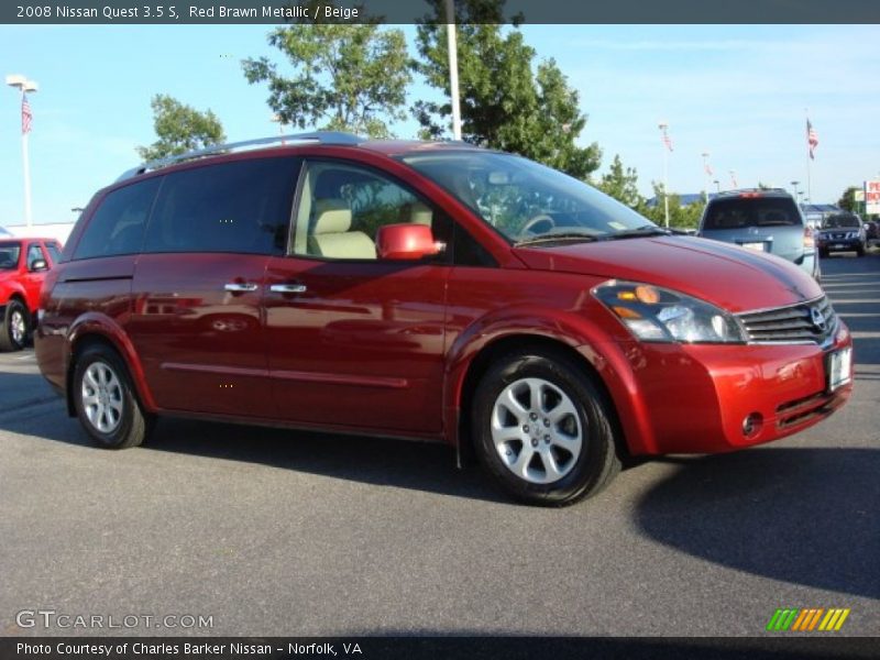 Red Brawn Metallic / Beige 2008 Nissan Quest 3.5 S