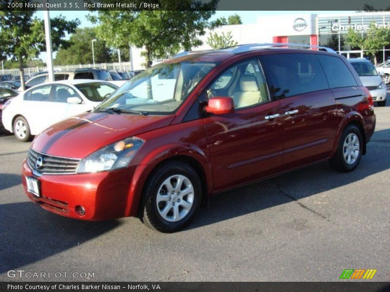 Red Brawn Metallic / Beige 2008 Nissan Quest 3.5 S