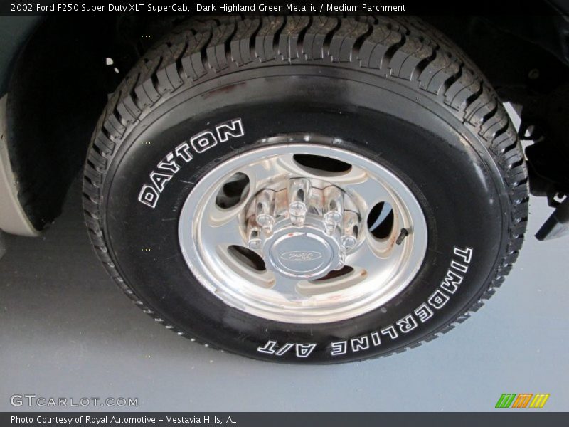 Dark Highland Green Metallic / Medium Parchment 2002 Ford F250 Super Duty XLT SuperCab