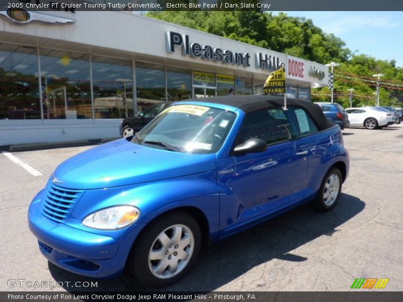 Electric Blue Pearl / Dark Slate Gray 2005 Chrysler PT Cruiser Touring Turbo Convertible