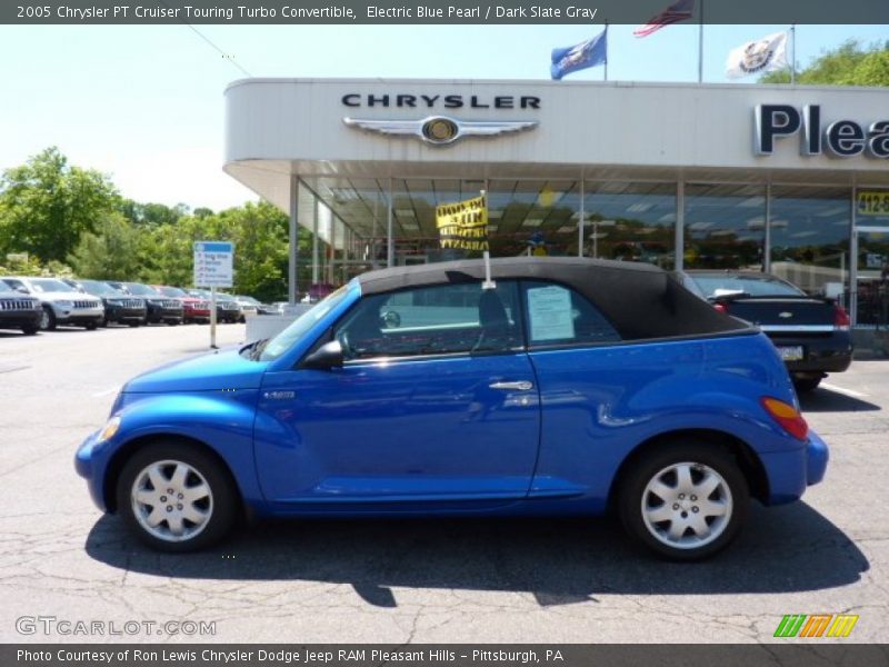 Electric Blue Pearl / Dark Slate Gray 2005 Chrysler PT Cruiser Touring Turbo Convertible