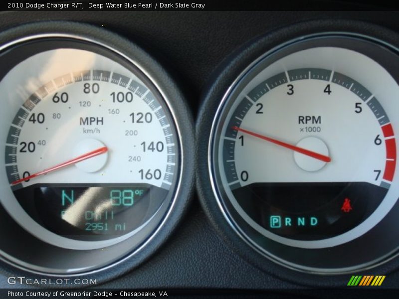 Deep Water Blue Pearl / Dark Slate Gray 2010 Dodge Charger R/T