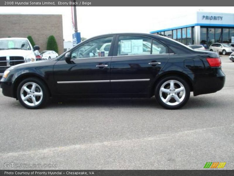 Ebony Black / Beige 2008 Hyundai Sonata Limited