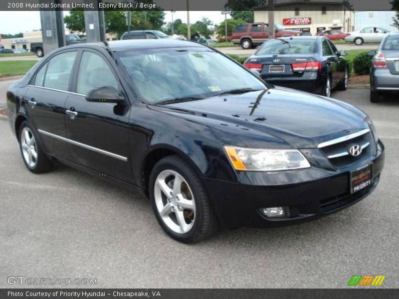 Ebony Black / Beige 2008 Hyundai Sonata Limited