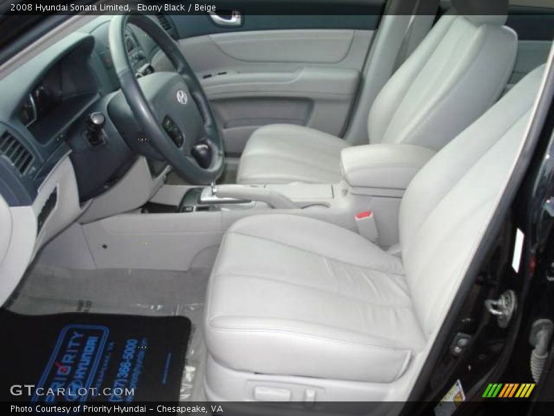 Ebony Black / Beige 2008 Hyundai Sonata Limited