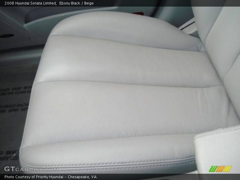 Ebony Black / Beige 2008 Hyundai Sonata Limited