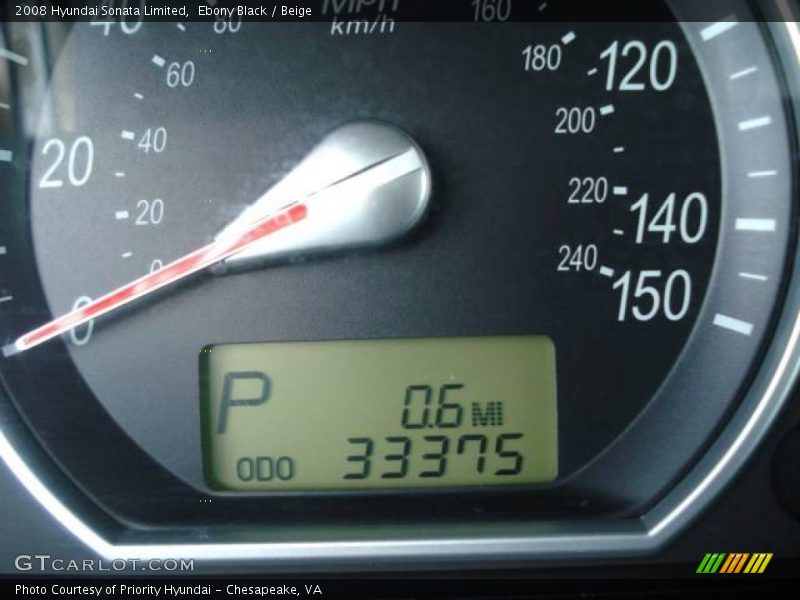 Ebony Black / Beige 2008 Hyundai Sonata Limited