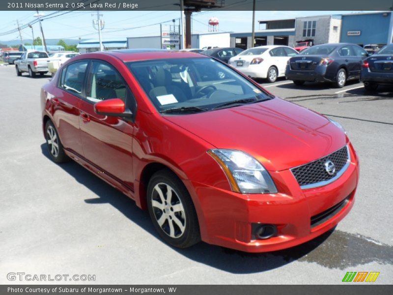 Lava Red / Beige 2011 Nissan Sentra 2.0 SR