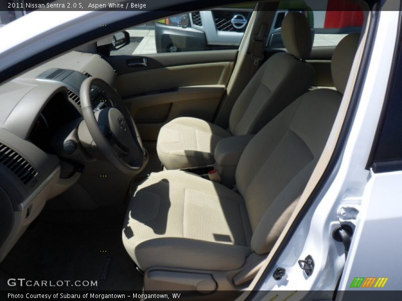 Aspen White / Beige 2011 Nissan Sentra 2.0 S