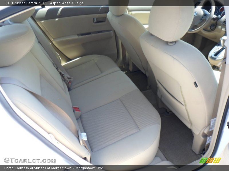 Aspen White / Beige 2011 Nissan Sentra 2.0 S