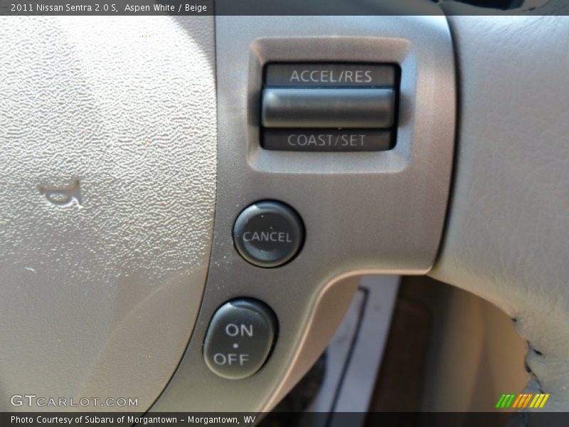 Aspen White / Beige 2011 Nissan Sentra 2.0 S