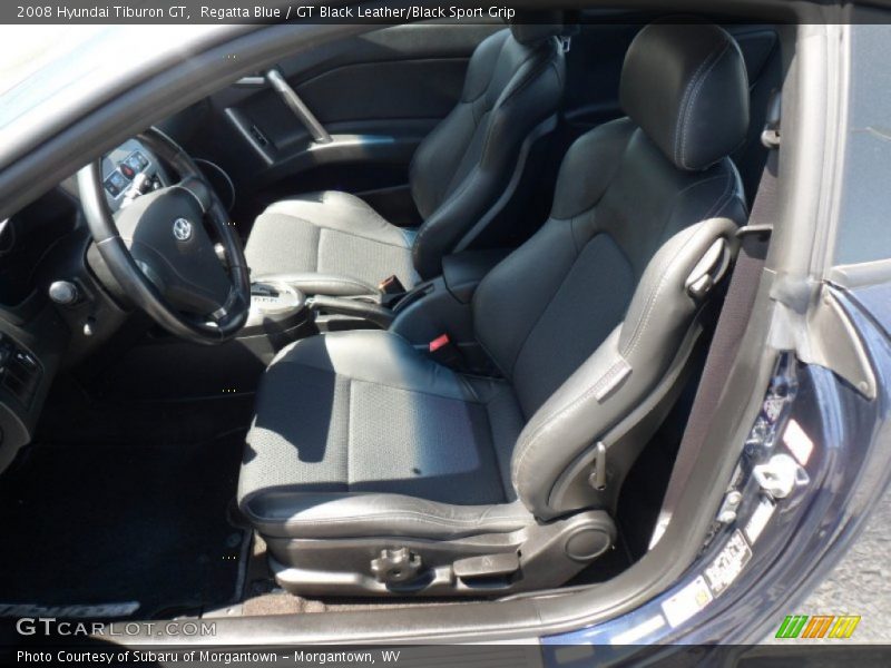 Regatta Blue / GT Black Leather/Black Sport Grip 2008 Hyundai Tiburon GT