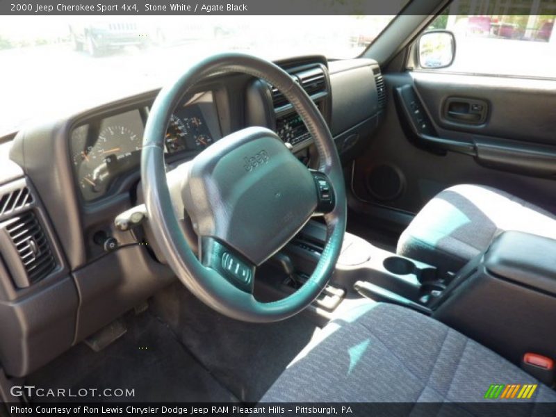 Stone White / Agate Black 2000 Jeep Cherokee Sport 4x4