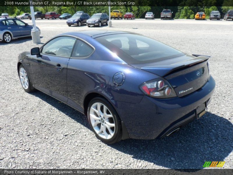 Regatta Blue / GT Black Leather/Black Sport Grip 2008 Hyundai Tiburon GT